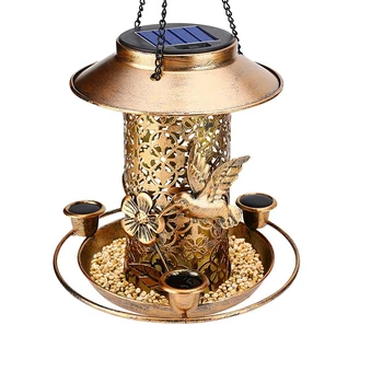Слънчевата ясла за птици за външно осветление -Водоустойчив хранилки за птици за външно градина в стил ретро