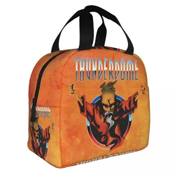 Случайна чанта за обяд Thunderdome Hardcore Gabber, фланец термоохладитель, кутия за Бэнто за жени, детски работни училищни чанти за пикник