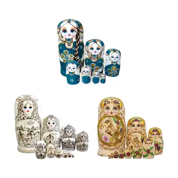 Фигури на руски матрешек ръчно изработени, штабелируемые сбирка изделия, дървени гнездене кукли за декорация на дома