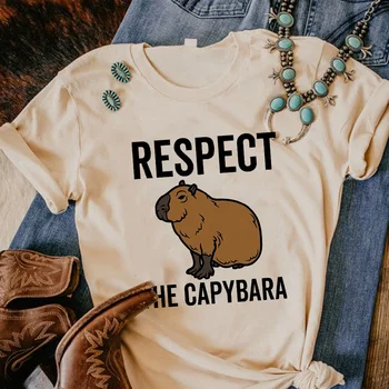 Kapibara женска тениска Y2K, дизайнерски забавна тениска с изображение на аниме за момичета