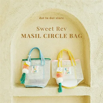 Ins Корея контрастная bag-чанта от нейлонового материал Плюс Сетчатое устройство за съхранение на плажни играчки, чанта за лека закуска, чанта за мама