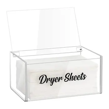 Контейнер за сушилни листа, прозрачна акрилна държач за кърпички, акрилни органайзер за съхранение на сушилни листа с пылезащитной капака, прозрачен държач за кърпички