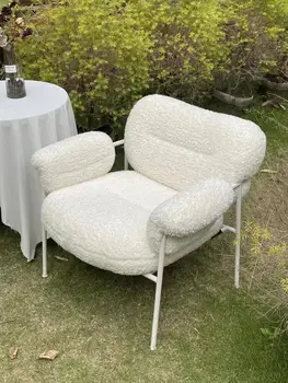 Дизайна на един стол от овче руно в скандинавски Стил, единична стол, диван, Стол за почивка, Просто хол, мързелив Стол, Столове с облегалка