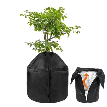 Зимно покритие за растенията от измръзване, защитна чанта за растенията с цип, дантела, плат за оцветяване на растения, градински орнаменти, калъф за растенията