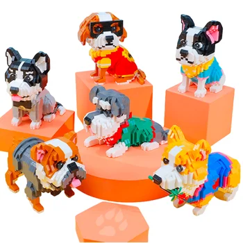 Дрехи За кучета, колекция от Микро строителни блокове, Мультяшная готино Куче, мини-модел на Диамантения тухли, детски образователни играчки