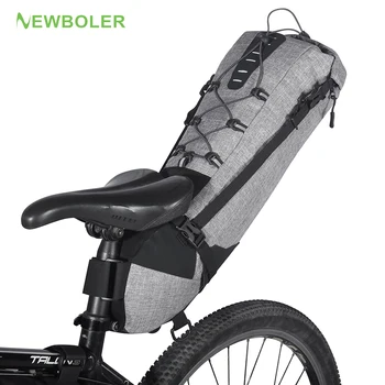 NEWBOLER Велосипедна Чанта 100% Водоустойчив 12Л Голям Капацитет Велосипедна Седельная Чанта Мотор Сгъваема Задна Чанта МТБ Пътен Багажника Bikepacking