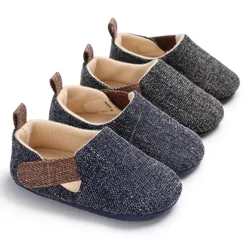 Стилен летен момче обувки за новородените момичета подметка ежедневни ратан плат креватчета обувки Prewalker една двойка 0-18 месеца