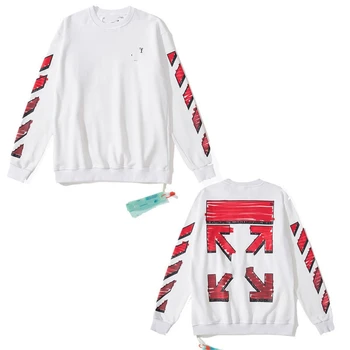 Европейската и американската модна марка OW вестернизированный вино-червено нова камуфляжный тънък пуловер с дълги ръкави от чист памук, с триъгълна форма за 02