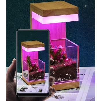 Околовръстен led лампа за растенията, Малка лампа за растеж, USB-Синхронизация на Затъмняване, Подходящ за Осветление на аквариум за водни риби в саксии със стайни растения