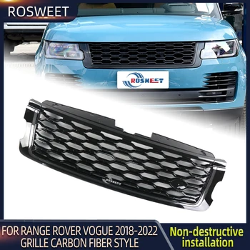 Автомобилна решетка от въглеродни влакна В стила на Land Rover Range Rover Vogue 2018 2019 2020 2021 2022, Решетка, предна броня, Автоаксесоари