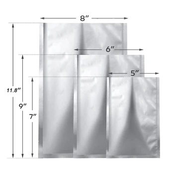 25 Броя 3 размера на Пакетите от майларовой алуминиево фолио, плоски термосвариваемых пакети от фолио, торби за съхранение на продукти, кафе, чай на зърна
