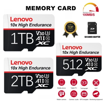 Lenovo 1-2 ЕЛЕМЕНТА Micro SD TF карта 512 GB U3 Флаш карта SD-Карта 1 TB И 2 TB Карта памет 4K Ultra HD TF Карта, За PC Телефон Дрона Игри Камери