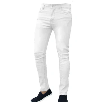 Висококачествени еластични мъжки дънки с малка струпясване, Модерен панталон-молив, Надраскани Стрейчевые плътно прилепнали дънкови панталони
