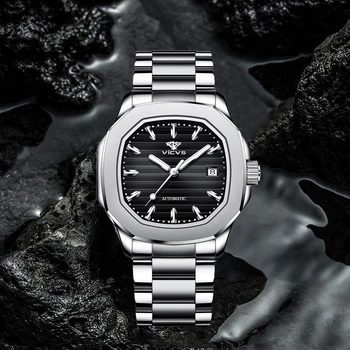 Vicvs, хит на продажбите, мъжки механични часовници, Модерен бизнес водоустойчив механичен мъжки часовник