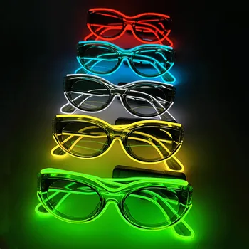 безжични светят слънчеви очила в стил хип-хоп, кръгли очила, Свети Валентин, Хелоуин, led очила, нощен клуб, карнавал, аксесоари за партита, подпори
