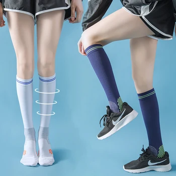 Компресия чорапи, Спортни Мъжки Дамски Чорапи за бягане на открито, колоездене, Футболни Чорапи, дишащи бързо съхнещи спортни ластични чорапи за възрастни