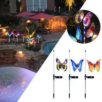 Слънчевата led fiber лампа-пеперуда със заземяване със семейството градиентными цветя, надуваем разбрызгиватель за деца, настолна лампа за дневна