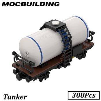 Модел на вагон-цистерна Железопътни Аксесоари MOC Строителни блокове, Тухли, Детски подарък
